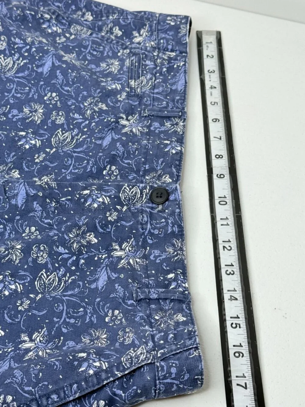 GAP Women's Floral Shorts Blue White Stretch Summer Casual Size 14